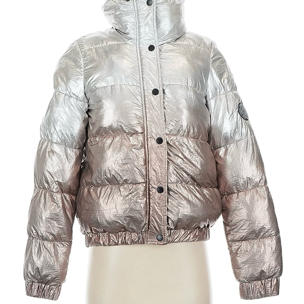 DKNY Shimmering Silver and Bronze Puffer Jacket